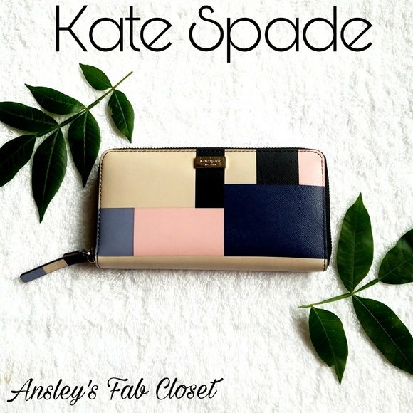 kate spade Handbags - Kate Spade colorblock wallet pink blue purple